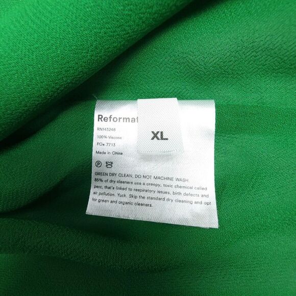 REFORMATION Anchorage Soft Girl Mini Wrap Dress Dazed Green Daisy Floral XL Y2k - Picture 5 of 5